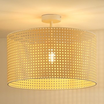 Duolla - Plafonnier ROLLER RATTAN 1xE27/15W/230V d. 45 cm beige