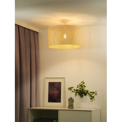Duolla - Plafonnier ROLLER RATTAN 1xE27/15W/230V d. 45 cm beige