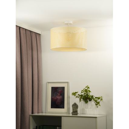 Duolla - Plafonnier ROLLER RATTAN 1xE27/15W/230V d. 45 cm beige