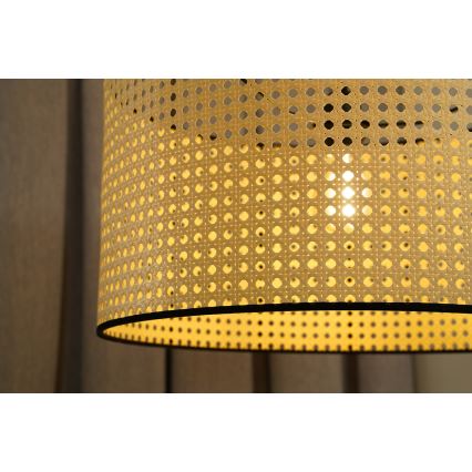 Duolla - Plafonnier ROLLER RATTAN 1xE27/15W/230V d. 45 cm beige/noir