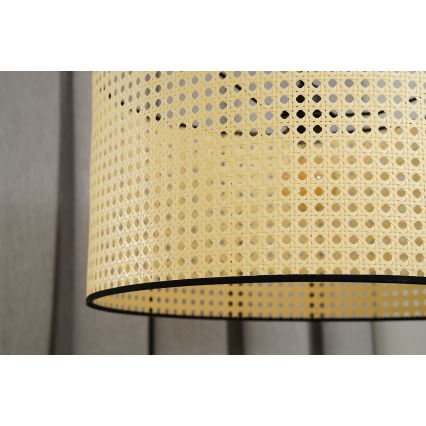 Duolla - Plafonnier ROLLER RATTAN 1xE27/15W/230V d. 45 cm beige/noir