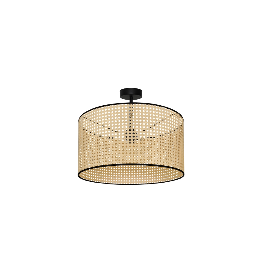 Duolla - Plafonnier ROLLER RATTAN 1xE27/15W/230V d. 45 cm beige/noir