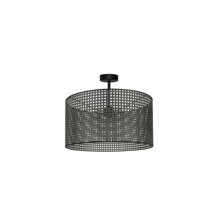 Duolla - Plafonnier ROLLER RATTAN 1xE27/15W/230V d. 45 cm noir