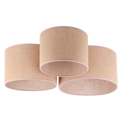 Duolla - Plafonnier ROLLER TRIO 3xE27/60W/230V beige