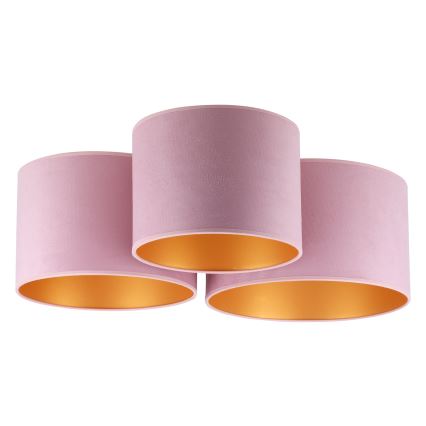 Duolla - Plafonnier ROLLER TRIO 3xE27/60W/230V rose