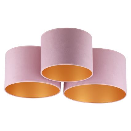 Duolla - Plafonnier ROLLER TRIO 3xE27/60W/230V rose