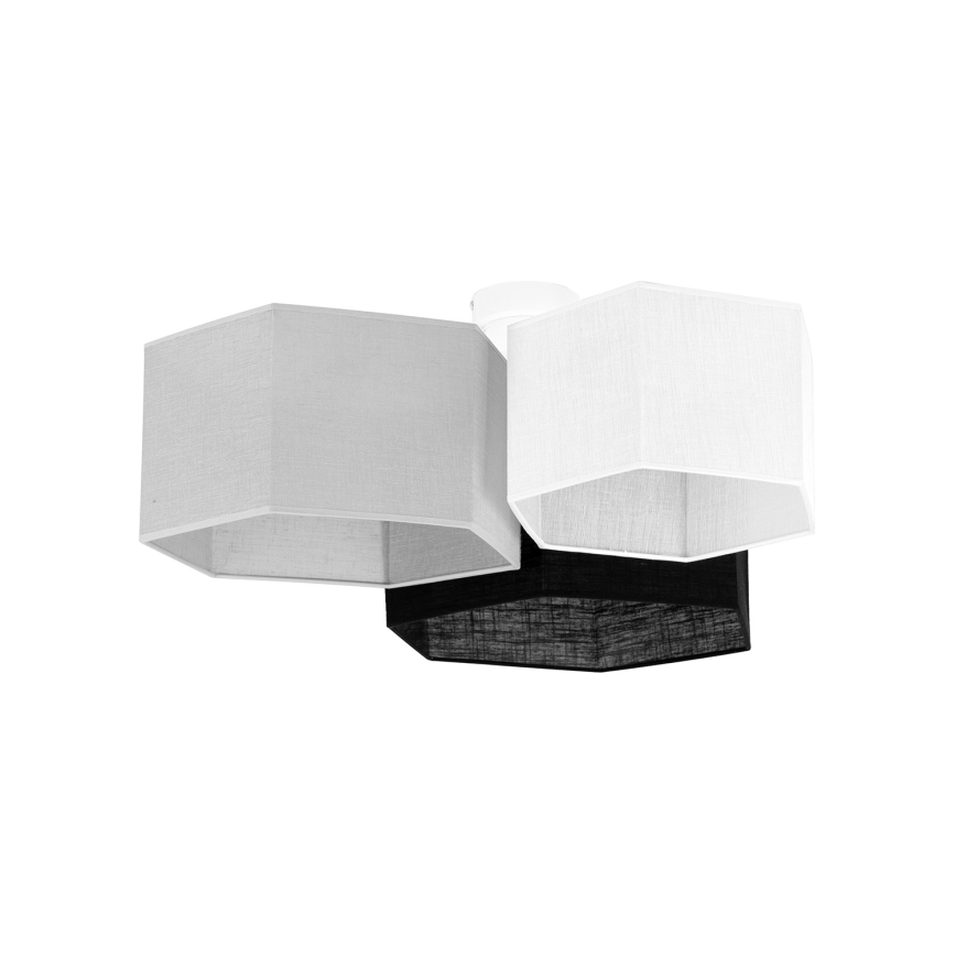 Duolla - Plafonnier ROLLER TRIO HEX 3xE27/15W/230V noir/gris/blanc