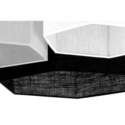 Duolla - Plafonnier ROLLER TRIO HEX 3xE27/15W/230V noir/gris/blanc