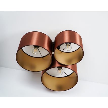 Duolla - Plafonnier ROLLER TRIO SHINY 3xE27/15W/230V cuivre/doré