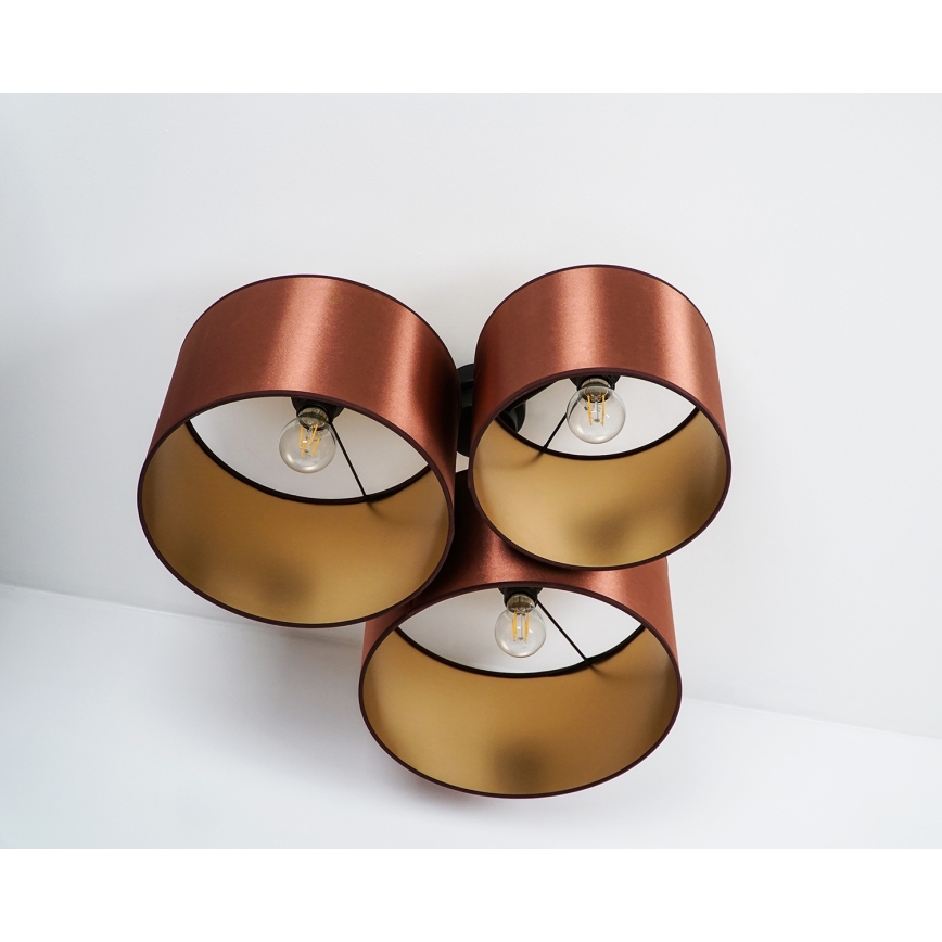 Duolla - Plafonnier ROLLER TRIO SHINY 3xE27/15W/230V cuivre/doré