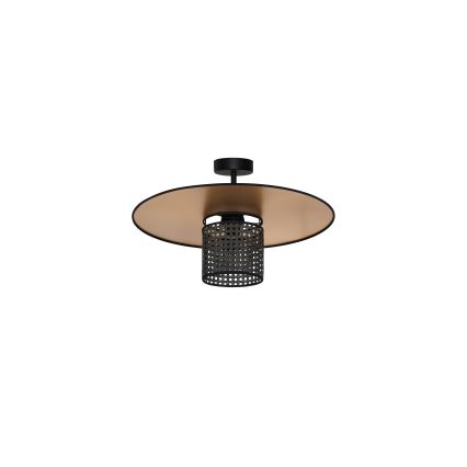 Duolla - Plafonnier TOKYO RATTAN 1xE27/15W/230V d. 50 cm doré/noir