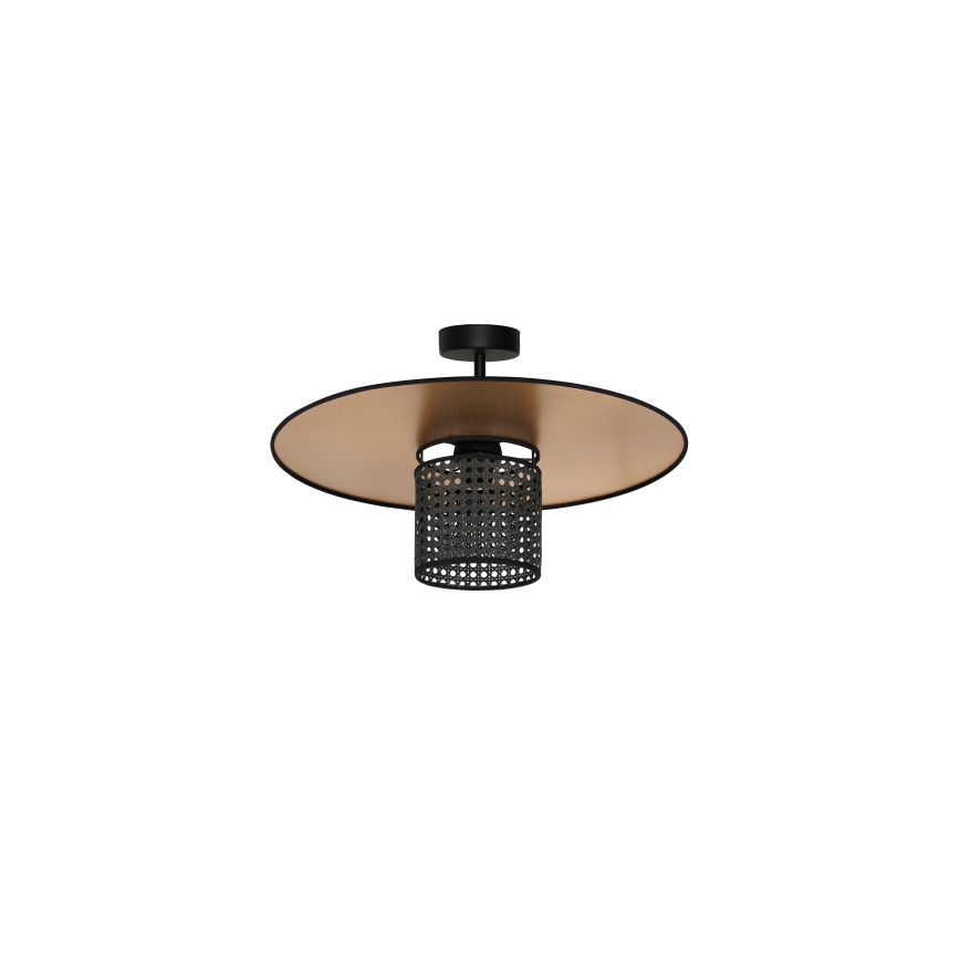 Duolla - Plafonnier TOKYO RATTAN 1xE27/15W/230V d. 50 cm doré/noir