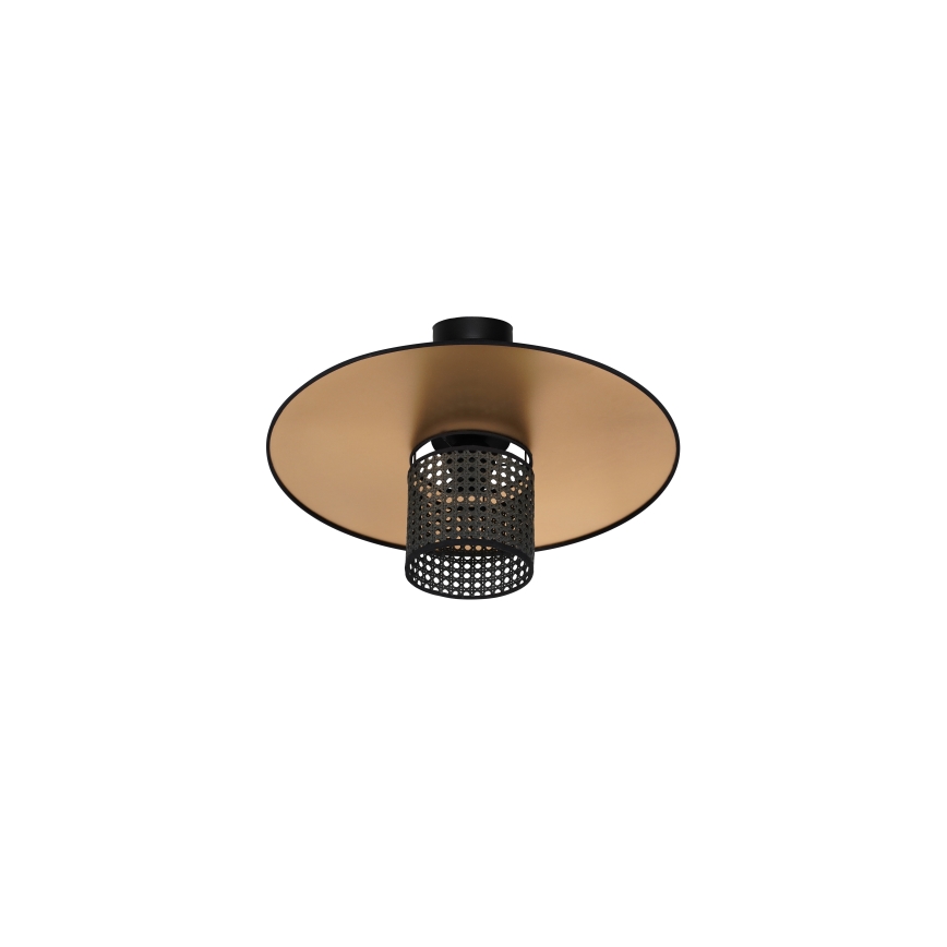 Duolla - Plafonnier TOKYO RATTAN 1xE27/15W/230V d. 50 cm doré/noir