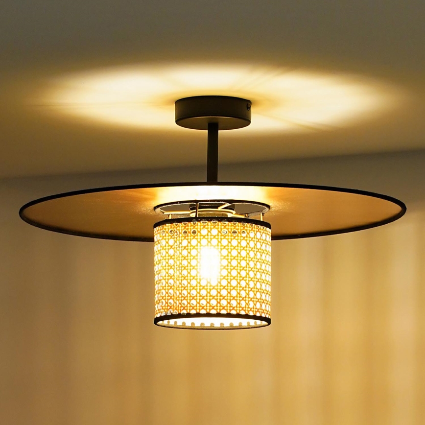 Duolla - Plafonnier TOKYO RATTAN 1xE27/15W/230V d. 50 cm doré/rotin