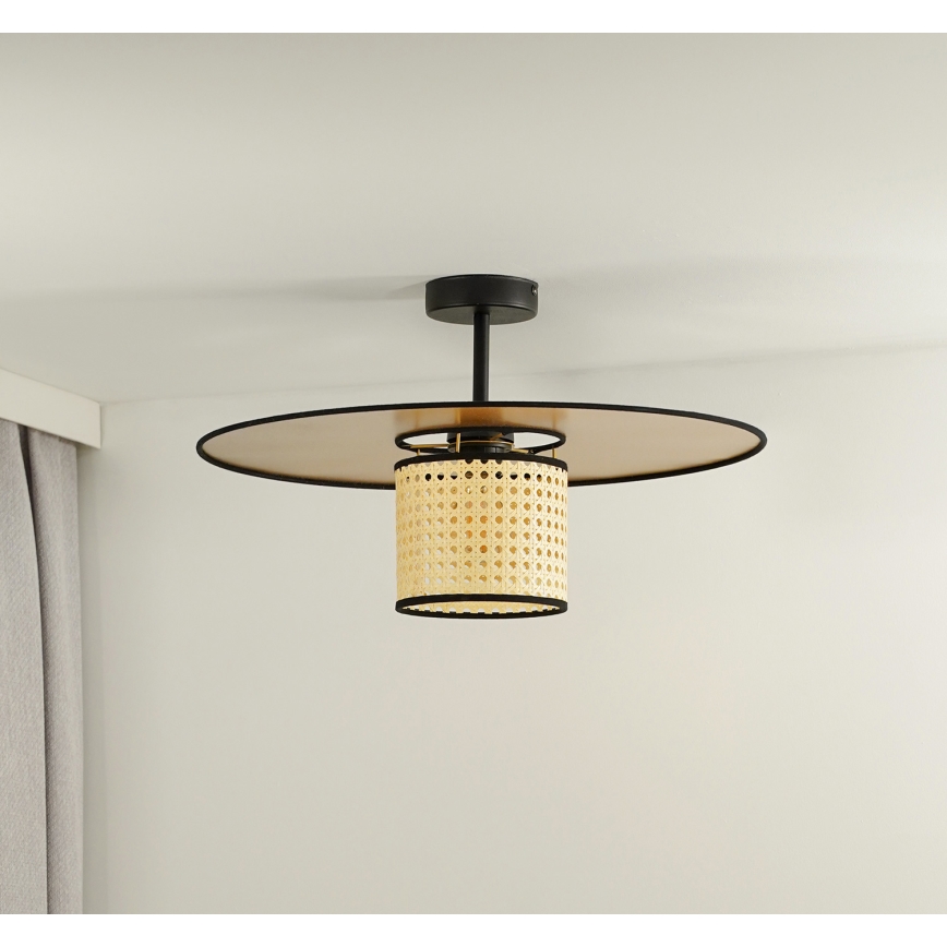 Duolla - Plafonnier TOKYO RATTAN 1xE27/15W/230V d. 50 cm doré/rotin