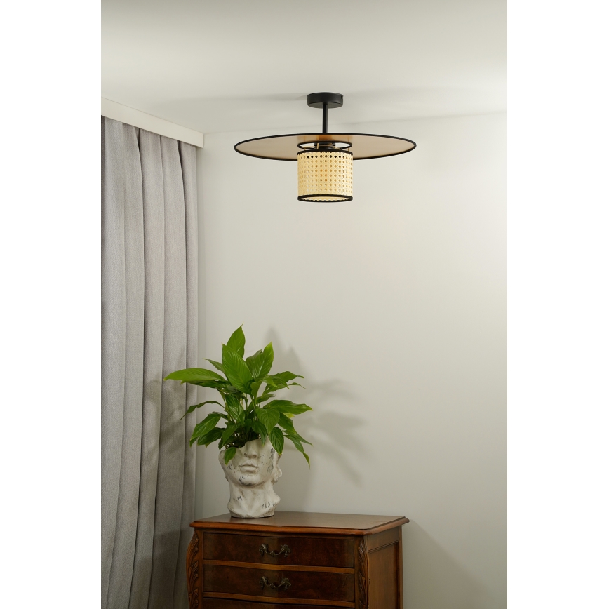 Duolla - Plafonnier TOKYO RATTAN 1xE27/15W/230V d. 50 cm doré/rotin