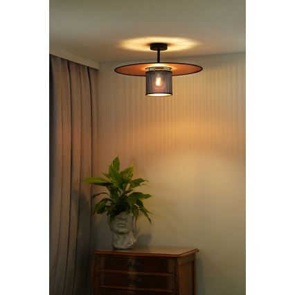 Duolla - Plafonnier TOKYO SHINY 1xE27/15W/230V d. 50 cm noir/cuivre