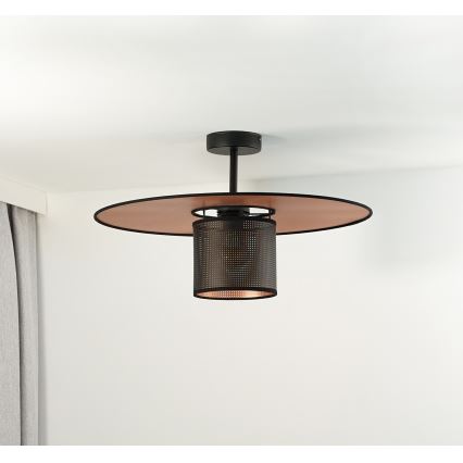 Duolla - Plafonnier TOKYO SHINY 1xE27/15W/230V d. 50 cm noir/cuivre