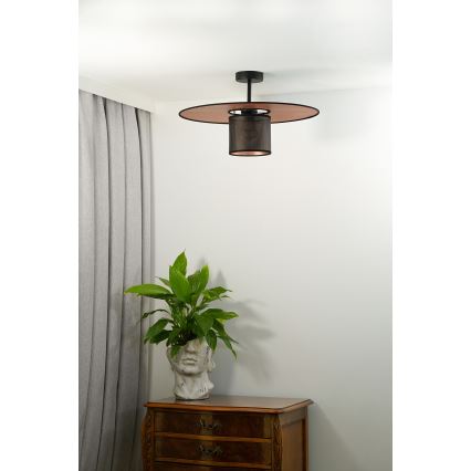 Duolla - Plafonnier TOKYO SHINY 1xE27/15W/230V d. 50 cm noir/cuivre