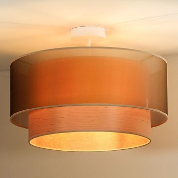 Duolla - Plafonnier WOOD BOHO 1xE27/15W/230V d. 45 cm cuivre/beige