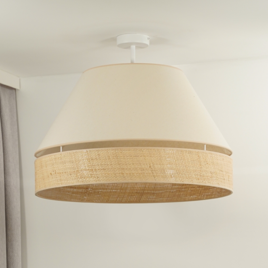 Duolla - Plafonnier YUTE AVIGNON 1xE27/15W/230V d. 60 cm crème/beige