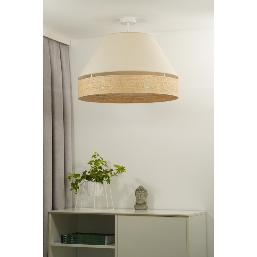Duolla - Plafonnier YUTE AVIGNON 1xE27/15W/230V d. 60 cm crème/beige