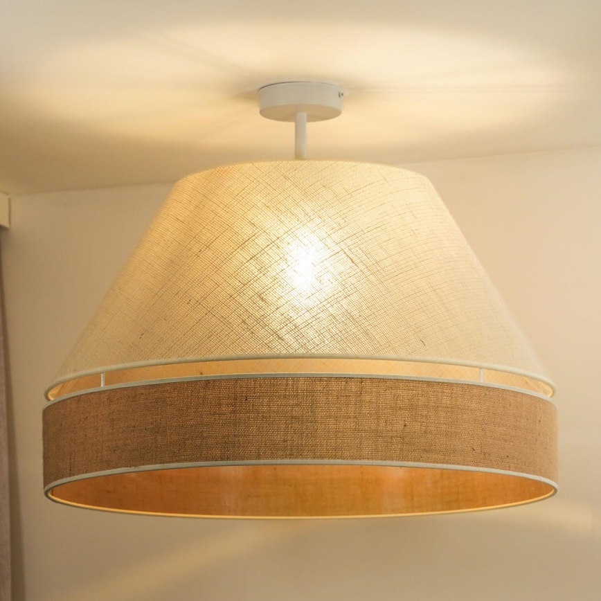 Duolla - Plafonnier YUTE AVIGNON 1xE27/15W/230V d. 60 cm gris/marron