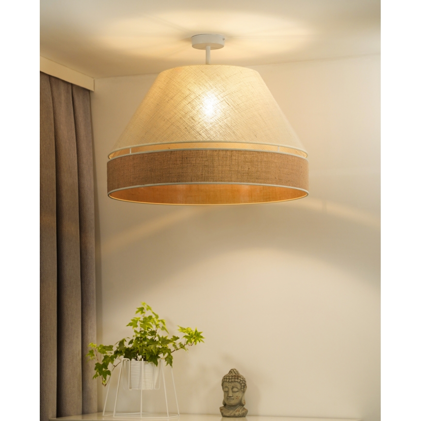 Duolla - Plafonnier YUTE AVIGNON 1xE27/15W/230V d. 60 cm gris/marron