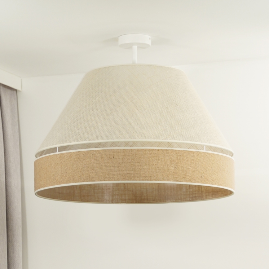 Duolla - Plafonnier YUTE AVIGNON 1xE27/15W/230V d. 60 cm gris/marron