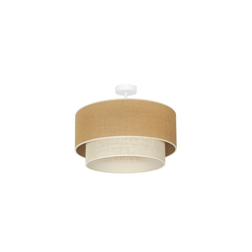Duolla - Plafonnier YUTE BOHO 1xE27/15W/230V d. 45 cm marron/crème