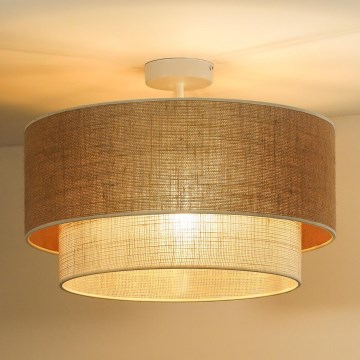 Duolla - Plafonnier YUTE BOHO 3xE27/15W/230V d. 60 cm marron/crème