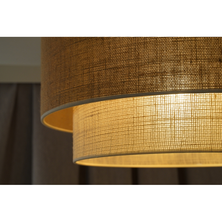 Duolla - Plafonnier YUTE BOHO 3xE27/15W/230V d. 60 cm marron/crème