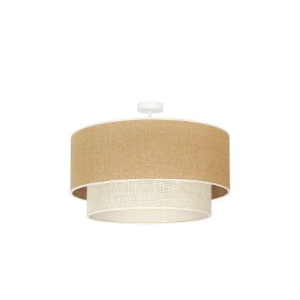 Duolla - Plafonnier YUTE BOHO 3xE27/15W/230V d. 60 cm marron/crème