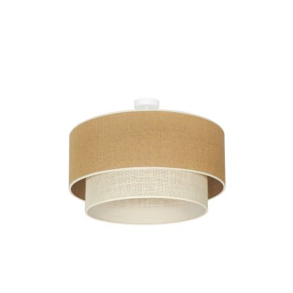 Duolla - Plafonnier YUTE BOHO 3xE27/15W/230V d. 60 cm marron/crème