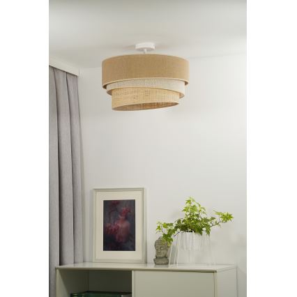 Duolla - Plafonnier YUTE TRIO 3xE27/15W/230V d. 60 cm marron/gris/beige