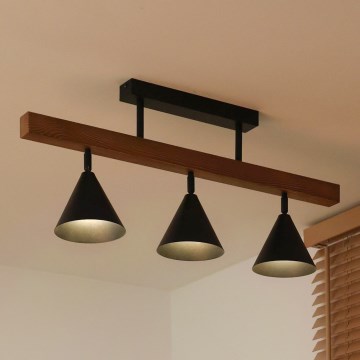 Duolla - Plafonnière IRONLINE 3xG9/3W/230V grenen eiken/zwart