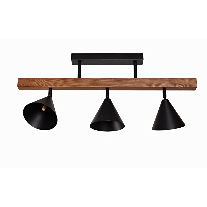 Duolla - Plafonnière IRONLINE 3xG9/3W/230V grenen eiken/zwart