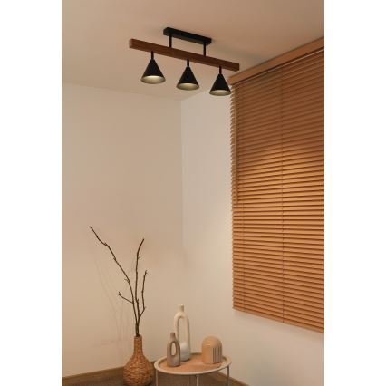 Duolla - Plafonnière IRONLINE 3xG9/3W/230V grenen eiken/zwart