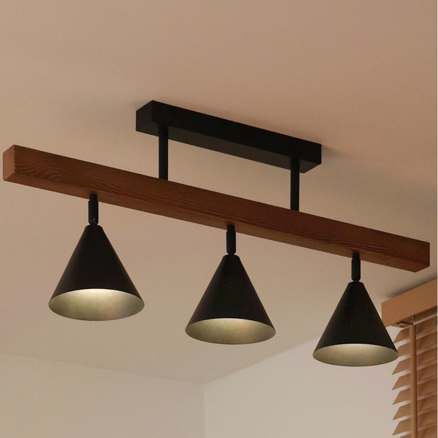 Duolla - Plafonnière IRONLINE 3xG9/3W/230V grenen eiken/zwart