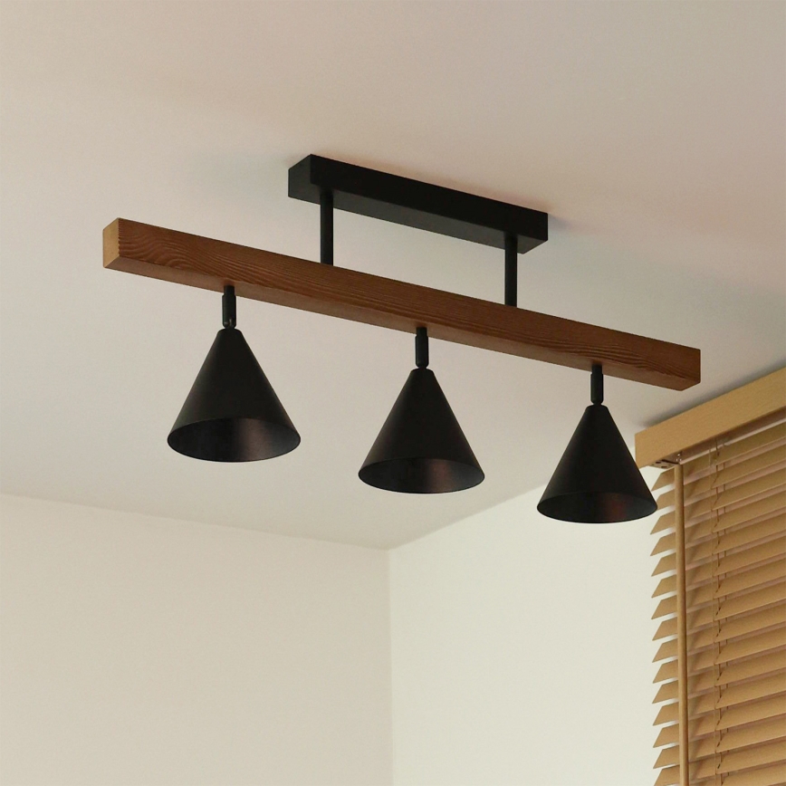 Duolla - Plafonnière IRONLINE 3xG9/3W/230V grenen eiken/zwart