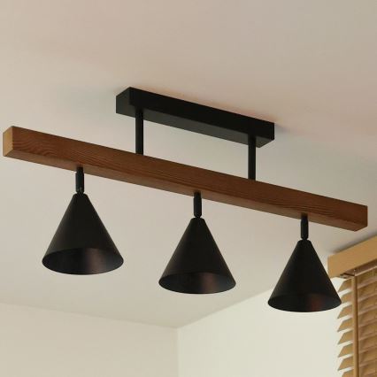 Duolla - Plafonnière IRONLINE 3xG9/3W/230V grenen eiken/zwart