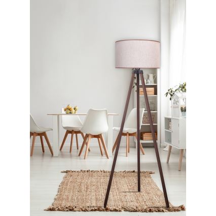 Duolla - Staande Lamp 1xE27/60W/230V diameter 44 cm beige/bruin