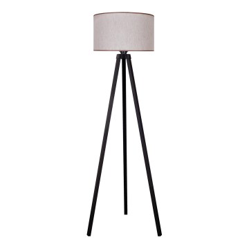 Duolla - Staande Lamp 1xE27/60W/230V diameter 44 cm beige/wengé