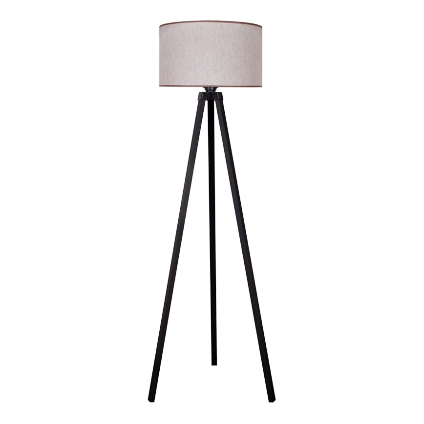 Duolla - Staande Lamp 1xE27/60W/230V diameter 44 cm beige/wengé