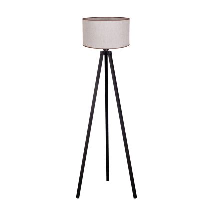 Duolla - Staande Lamp 1xE27/60W/230V diameter 44 cm beige/wengé