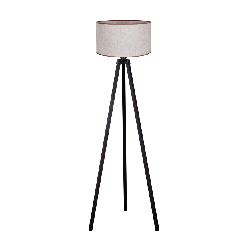 Duolla - Staande Lamp 1xE27/60W/230V diameter 44 cm beige/wengé