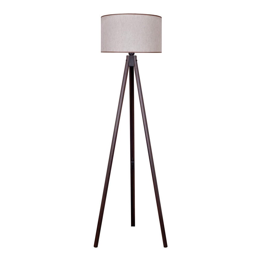 Duolla - Staande Lamp 1xE27/60W/230V diameter 44 cm beige/wengé