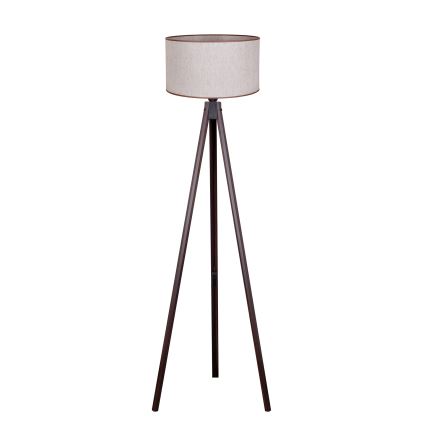 Duolla - Staande Lamp 1xE27/60W/230V diameter 44 cm beige/wengé
