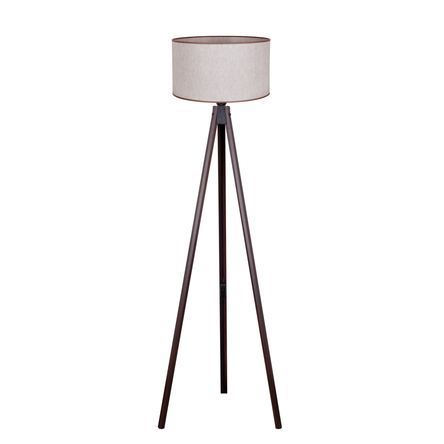 Duolla - Staande Lamp 1xE27/60W/230V diameter 44 cm beige/wengé