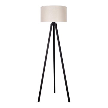 Duolla - Staande Lamp 1xE27/60W/230V diameter 44 cm crème/wengé